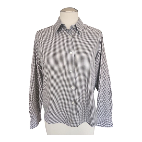 VTG Yves St. Claire Black White Checkered Button-Up Shirt Women’s 10P Mod Style - Picture 2 of 10